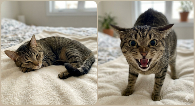 Il Gattese posizioni del corpo gatto